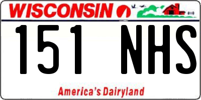 WI license plate 151NHS