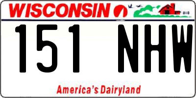 WI license plate 151NHW