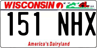 WI license plate 151NHX