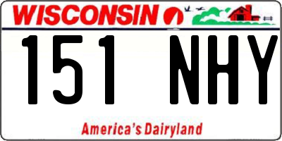 WI license plate 151NHY
