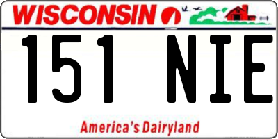WI license plate 151NIE