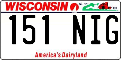 WI license plate 151NIG