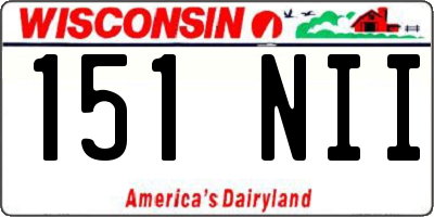 WI license plate 151NII