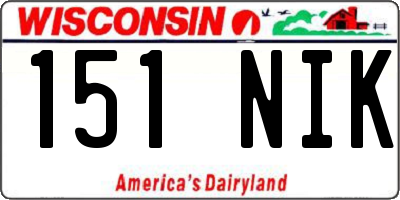 WI license plate 151NIK