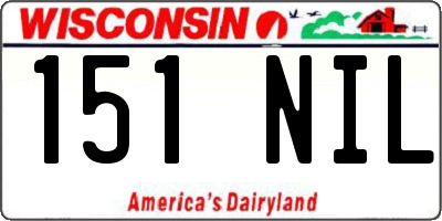 WI license plate 151NIL
