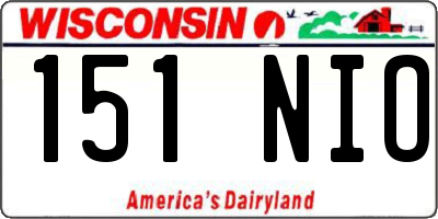 WI license plate 151NIO