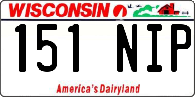 WI license plate 151NIP