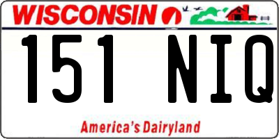 WI license plate 151NIQ