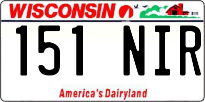 WI license plate 151NIR