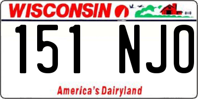 WI license plate 151NJO