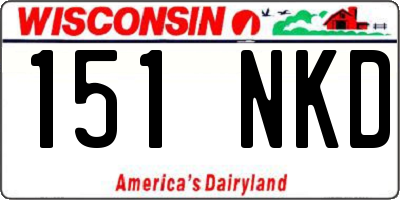 WI license plate 151NKD