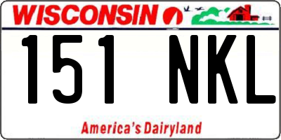 WI license plate 151NKL