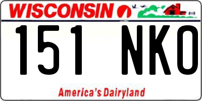 WI license plate 151NKO