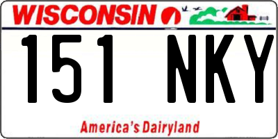 WI license plate 151NKY