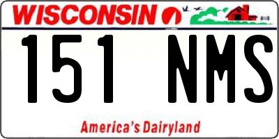 WI license plate 151NMS