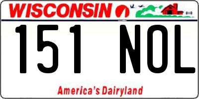 WI license plate 151NOL