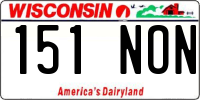 WI license plate 151NON
