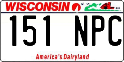 WI license plate 151NPC