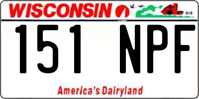 WI license plate 151NPF
