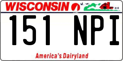 WI license plate 151NPI