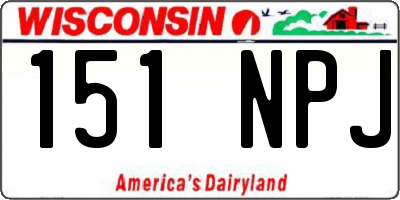 WI license plate 151NPJ