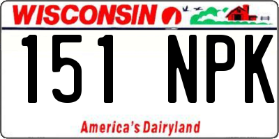 WI license plate 151NPK