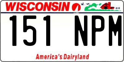 WI license plate 151NPM