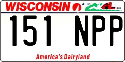 WI license plate 151NPP