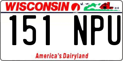 WI license plate 151NPU