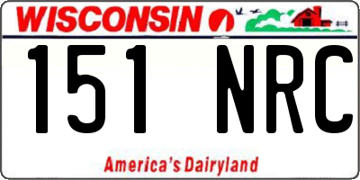 WI license plate 151NRC