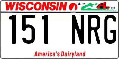 WI license plate 151NRG