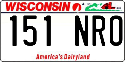 WI license plate 151NRO
