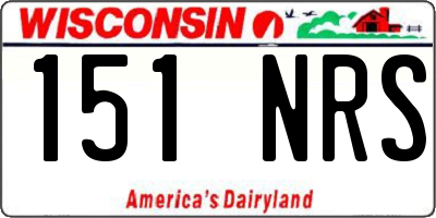 WI license plate 151NRS