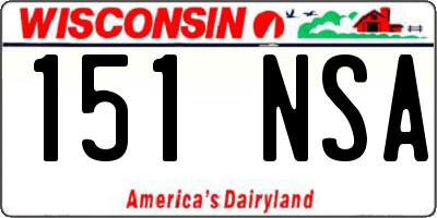 WI license plate 151NSA