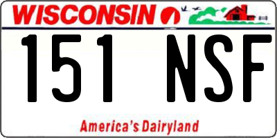WI license plate 151NSF