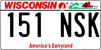 WI license plate 151NSK