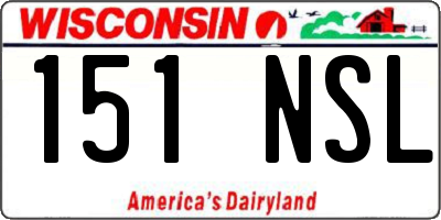 WI license plate 151NSL