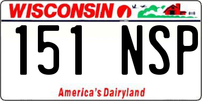 WI license plate 151NSP