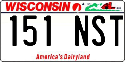 WI license plate 151NST