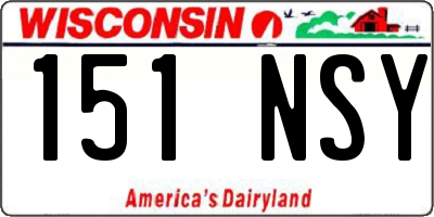 WI license plate 151NSY