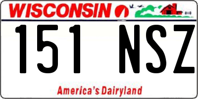 WI license plate 151NSZ