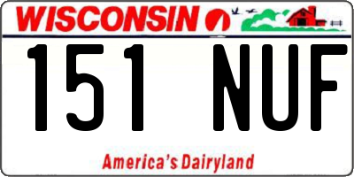 WI license plate 151NUF