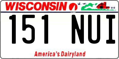 WI license plate 151NUI