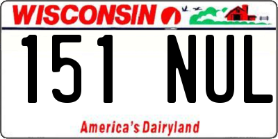 WI license plate 151NUL