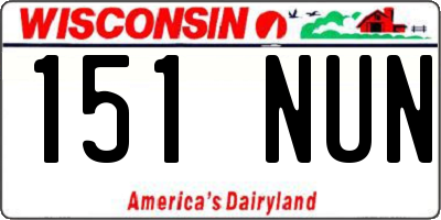 WI license plate 151NUN