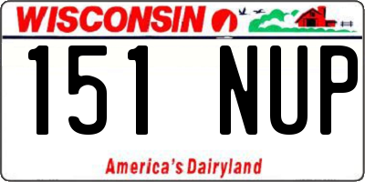 WI license plate 151NUP