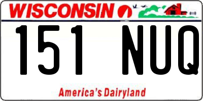 WI license plate 151NUQ