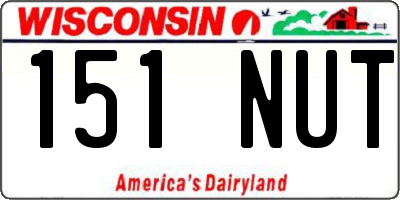 WI license plate 151NUT