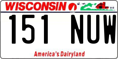 WI license plate 151NUW