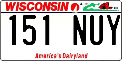 WI license plate 151NUY